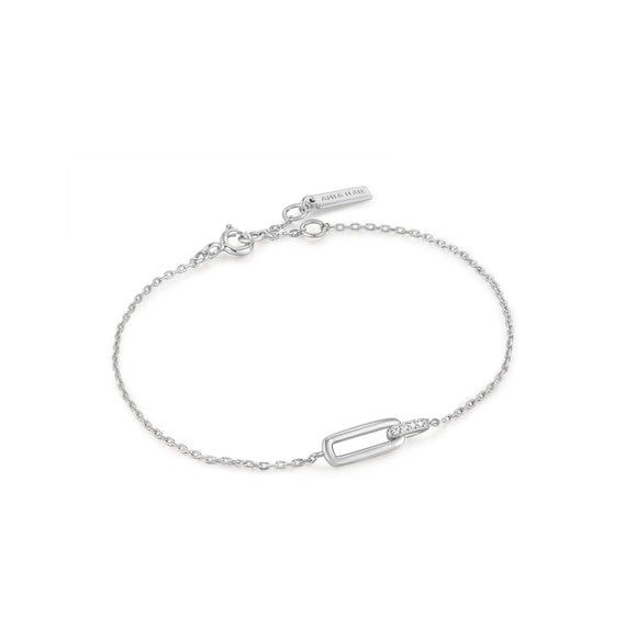 Ania Haie Silver Glam Interlock 16.5-18.5cm Bracelet B037-01H