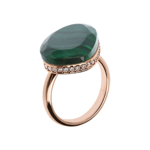 Bronzallure Preziosa Ring with Natural Malachite Stone WSBZ01535.GM