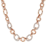 Bronzallure Altissima Oval Rolo Chain and Pavé Detail Necklace WSBZ1847.W