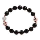 Bronzallure Preziosa Natural Black Onyx Stone and Cubic Zirconium Bracelet WSBZ00725.BO