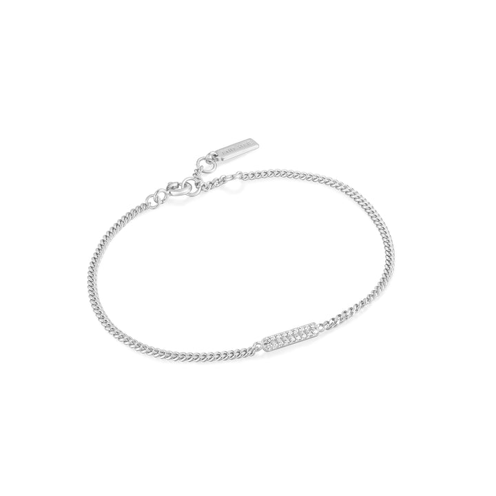 Ania Haie Silver Glam Bar 16.5-18.5cm Bracelet B037-02H