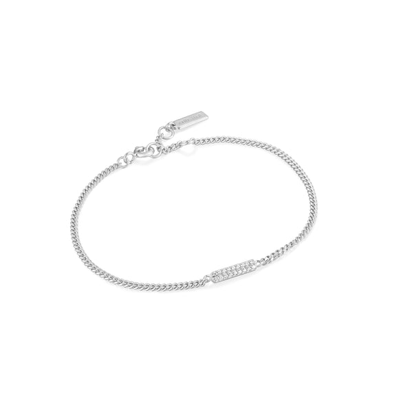 Ania Haie Silver Glam Bar 16.5-18.5cm Bracelet B037-02H