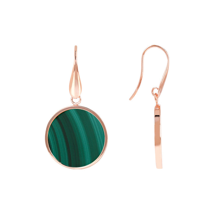 Bronzallure Alba Stone Mini Disc Earrings Malachite WSBZ09712.GM