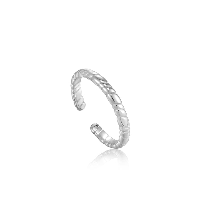 Ania Haie Silver Smooth Twist Thin Band Ring R038-01H