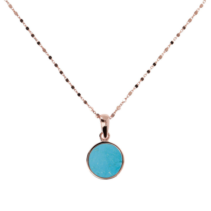 Bronzallure Alba Stone Mini Disc Pendant Necklace Magnesite WSBZ01022.MG