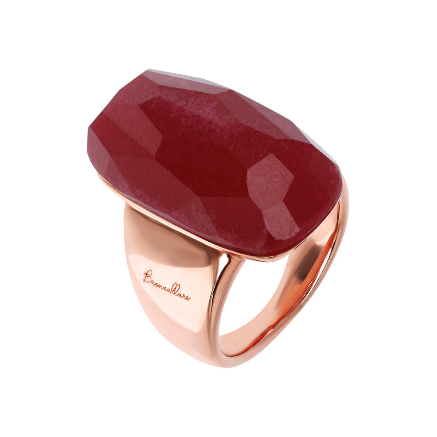 Bronzallure Incanto Scrabble Ring with Natural Red Quartz Stone WSBZ01863.RED