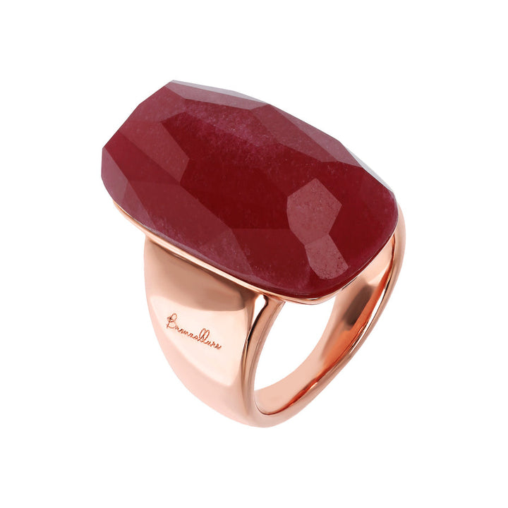 Bronzallure Incanto Scrabble Ring with Natural Red Quartz Stone WSBZ01863.RED