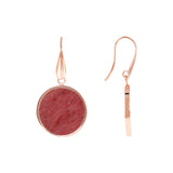 Bronzallure Alba Stone Mini Disc Earrings Red Fossil Wood WSBZ00712.RDW