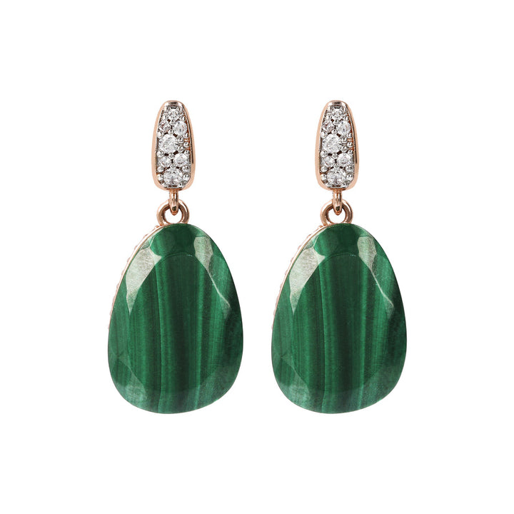 Bronzallure Preziosa Natural Malachite Stone Dangle Earrings WSBZ01536.GM