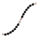 Bronzallure Preziosa Natural Black Onyx Stone and Cubic Zirconium Bracelet WSBZ00725.BO