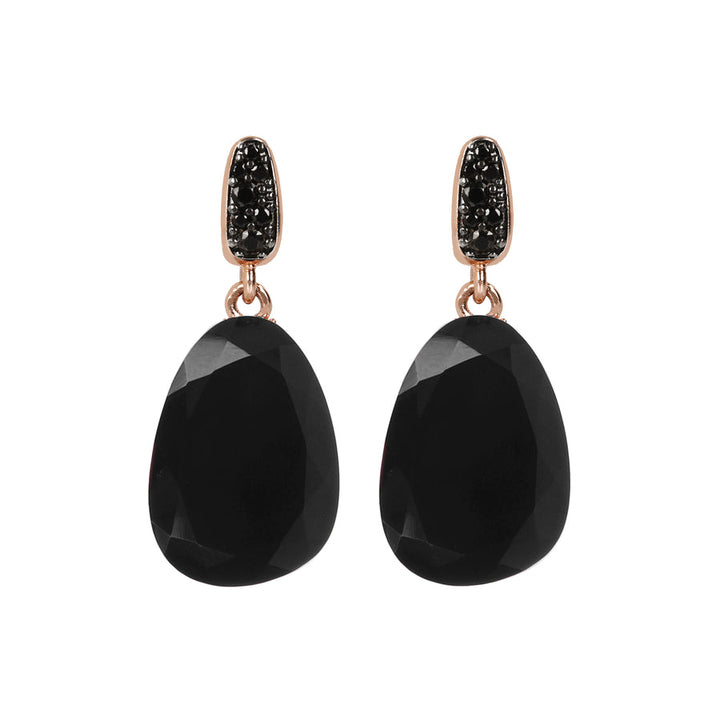 Bronzallure Preziosa Natural Black Spinel Stone Dangle Earrings WSBZ01536.BS