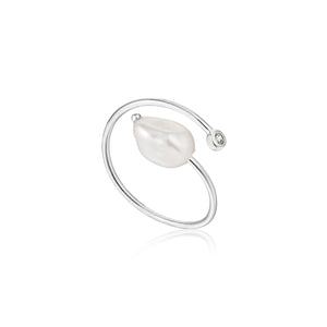 Ania Haie Pearl of Wisdom Pearl Twist Adjustable Rings R019-01H