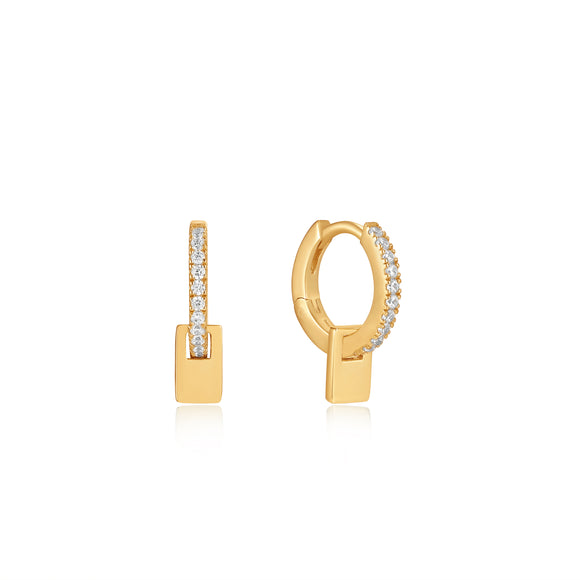 Ania Haie Gold Glam Pendant Huggie Hoop Earrings E037-06G