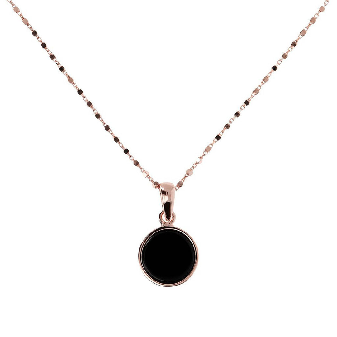 Bronzallure Alba Stone Mini Disc Pendant Black Onyx WSBZ01022.BO