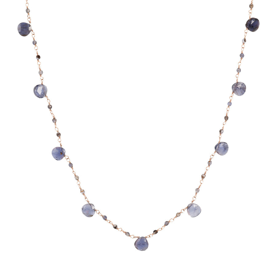 Bronzallure Variegata Rosary Necklace with Natural Iolite Stone WSBZ01554.IO