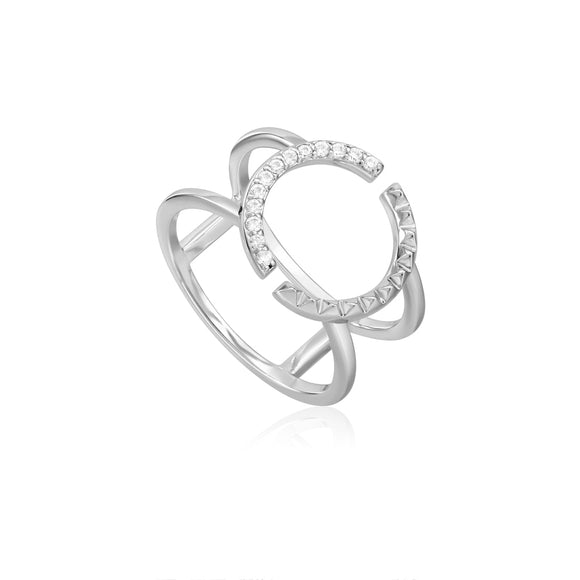 Ania Haie Spike It Up Spike Double Ring Silver R025-01H