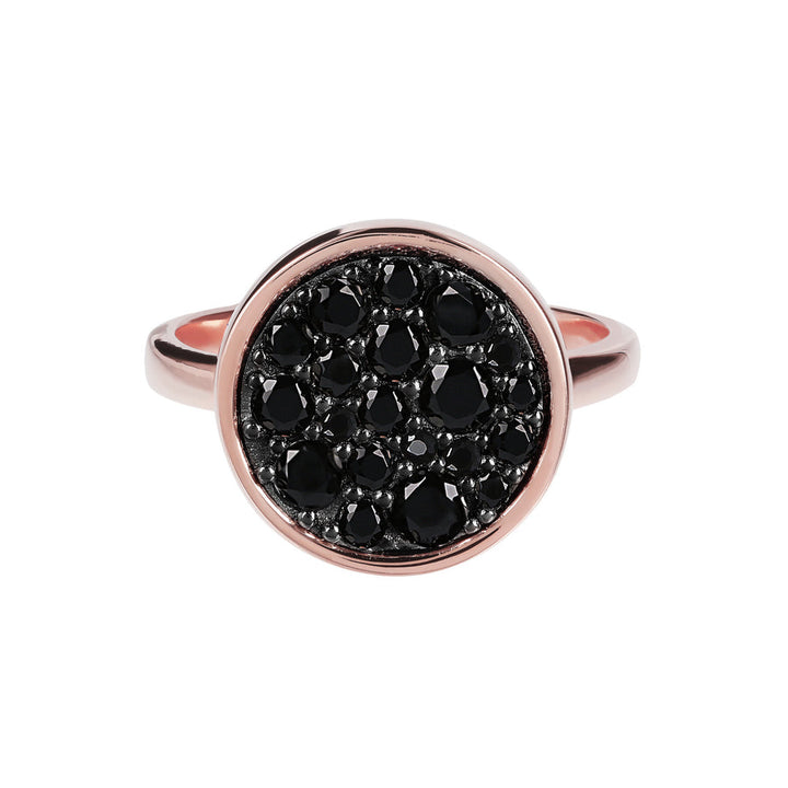 Bronzallure Altissima Petite Round Pavé Ring Black Spinel WSBZ01027.BS