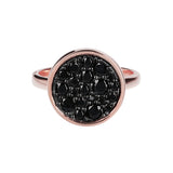 Bronzallure Altissima Petite Round Pavé Ring Black Spinel WSBZ01027.BS