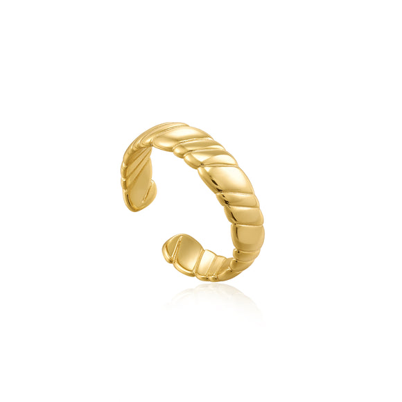 Ania Haie Gold Smooth Twist Wide Band Ring R038-02G