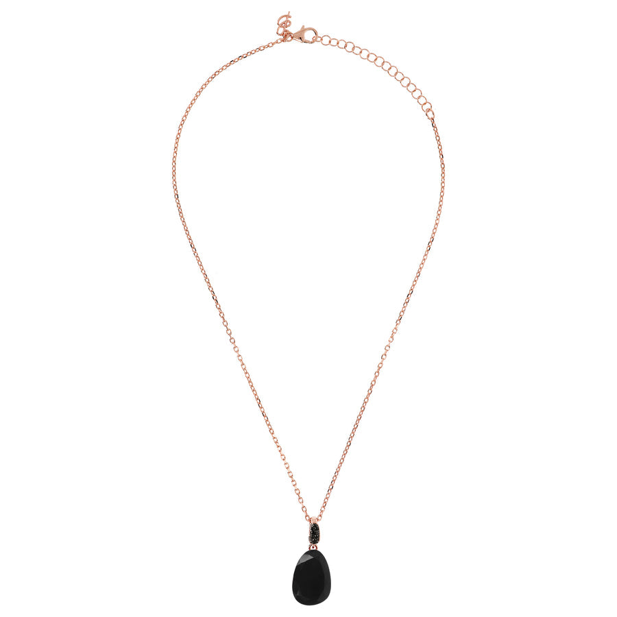 Bronzallure Preziosa Necklace with Natural Black Spinel Stone and Cubic Zirconia WSBZ01647.BS