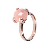 Bronzallure Felicia Medium Solitaire Ring with Natural Rose Quartz Stone WSBZ00948.RQ