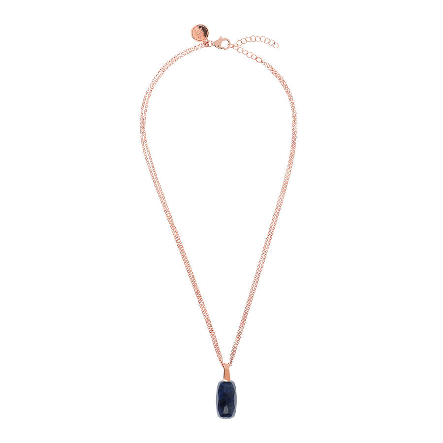 Bronzallure Incanto Scrabble Necklace with Natural Dumortierite Stone WSBZ01864.DUM