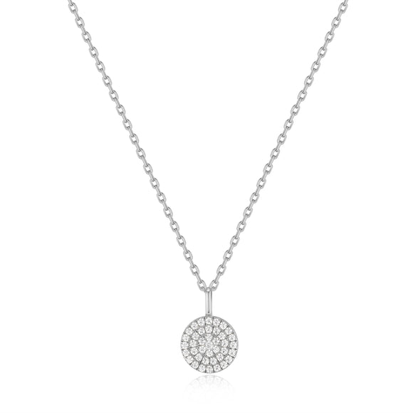 Ania Haie Silver Glam Disk Pendant 40-45cm Necklace N037-03H