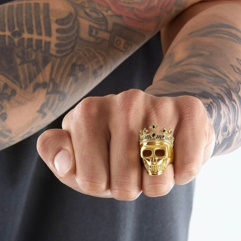 Thomas Sabo Jewellery Ring Skull Gold TR2207YM