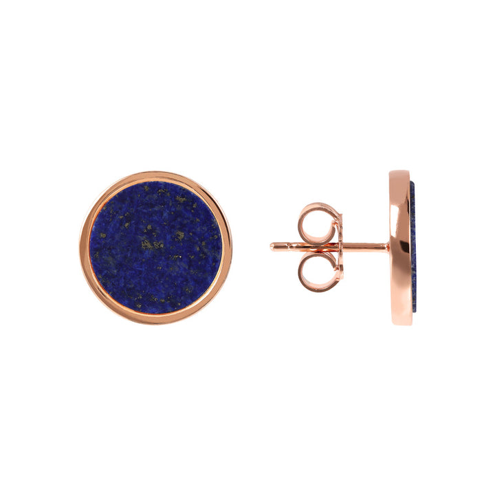 Bronzallure Alba Stone Disc Lobe Earrings Dumortierite WSBZ00854.DUM