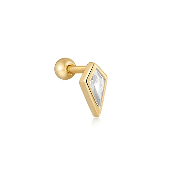 Ania Haie Dance Til Dawn Gold Sparkle Emblem Single Barbell Earring E041-01G-W