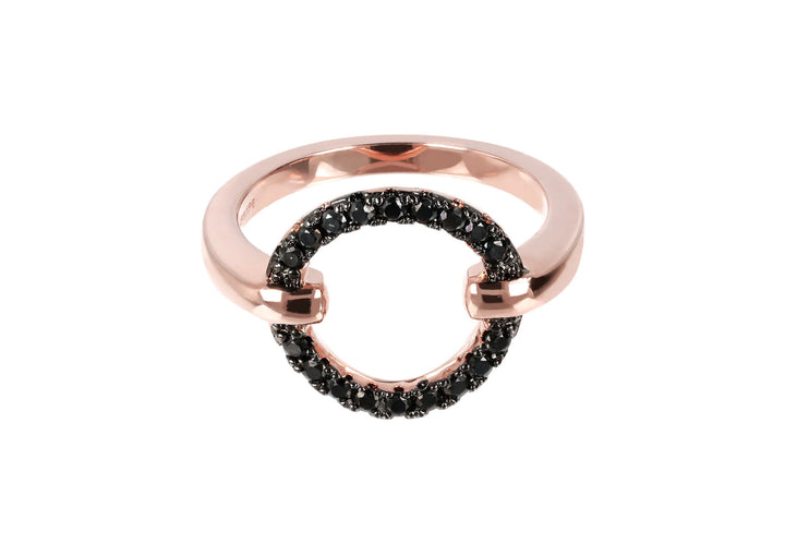 Bronzallure Altissima Pavé Circle Ring Black Spinel WSBZ01266.BS