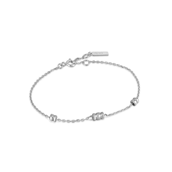 Ania Haie Silver Smooth Twist Chain 16.5-18.5cm Bracelet B038-01H
