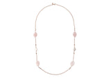 Bronzallure Variegata Pearls and Natural Stones Necklace Rose Quartz and Cultured Freshwater Pearl WSBZ01410.RQ
