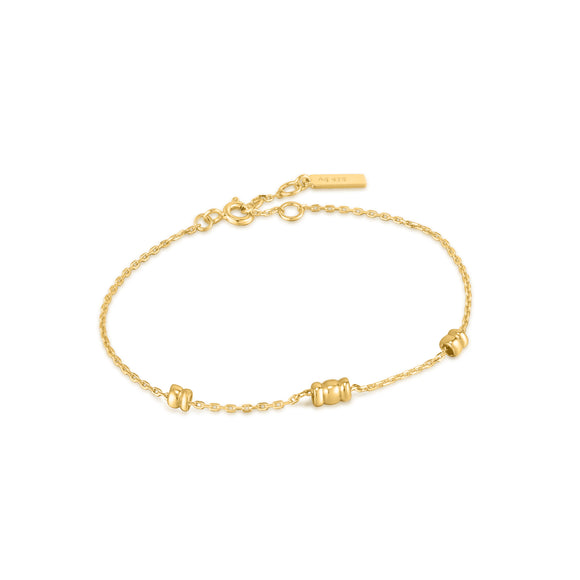Ania Haie Gold Smooth Twist Chain 16.5-18.5cm Bracelet B038-01G