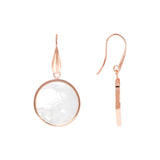 Bronzallure Alba Stone Mini Disc Earrings White Mother of Pearl WSBZ00712.W