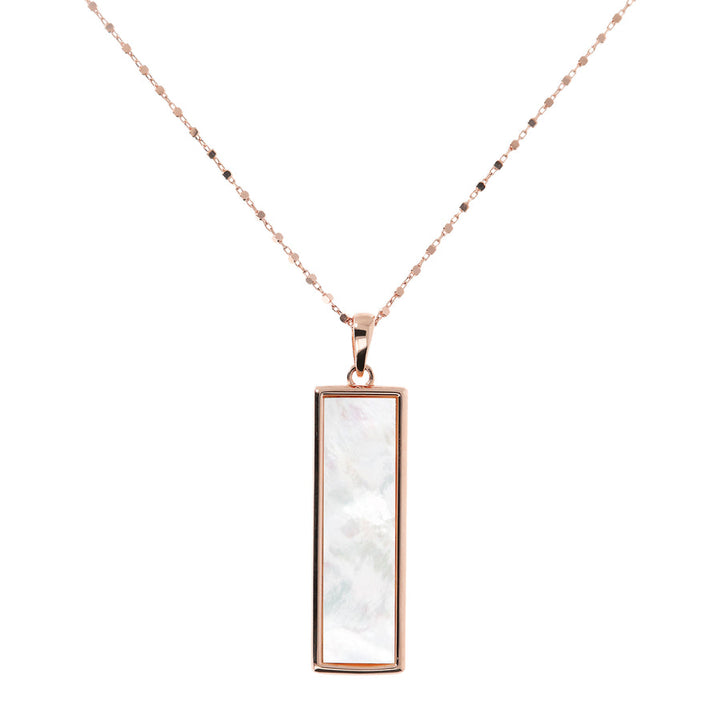 Bronzallure Alba Rectangular Pendant Necklace White Mother of Pearl WSBZ01384.WM