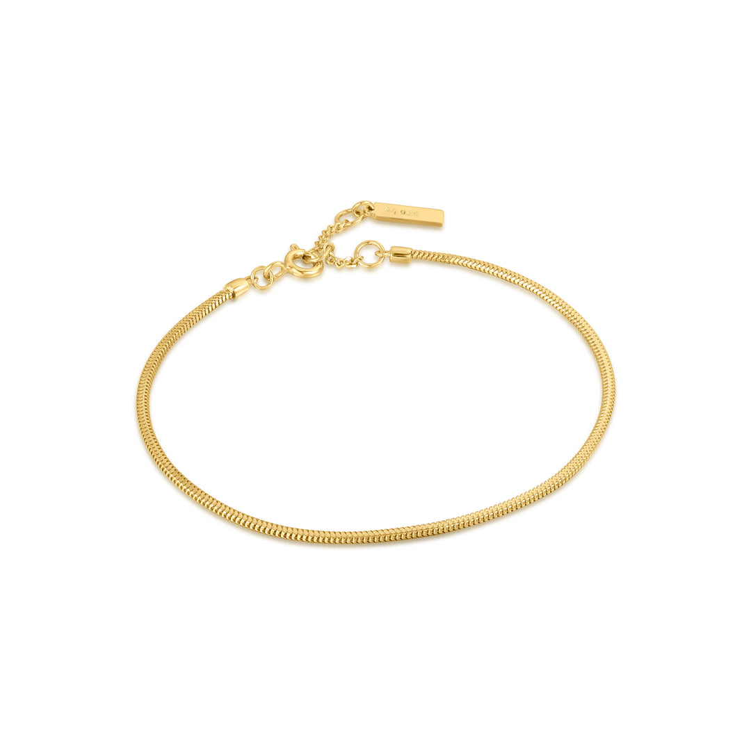 Ania Haie Gold Snake Chain 16.5-18.5cm Bracelet B038-02G