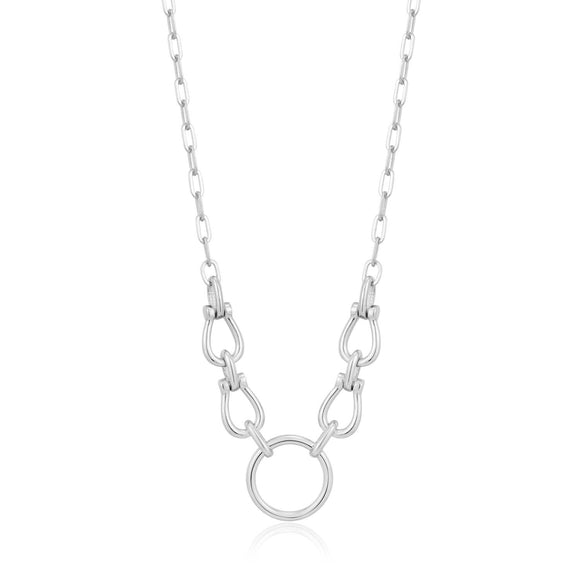 Ania Haie Chain Reaction Horseshoe Link Necklace Silver N021-04H