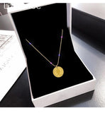 7-Degrees Exclusive Design Stainless Steel Necklace "Queen Elizabeth Coin" 7CSTNK02