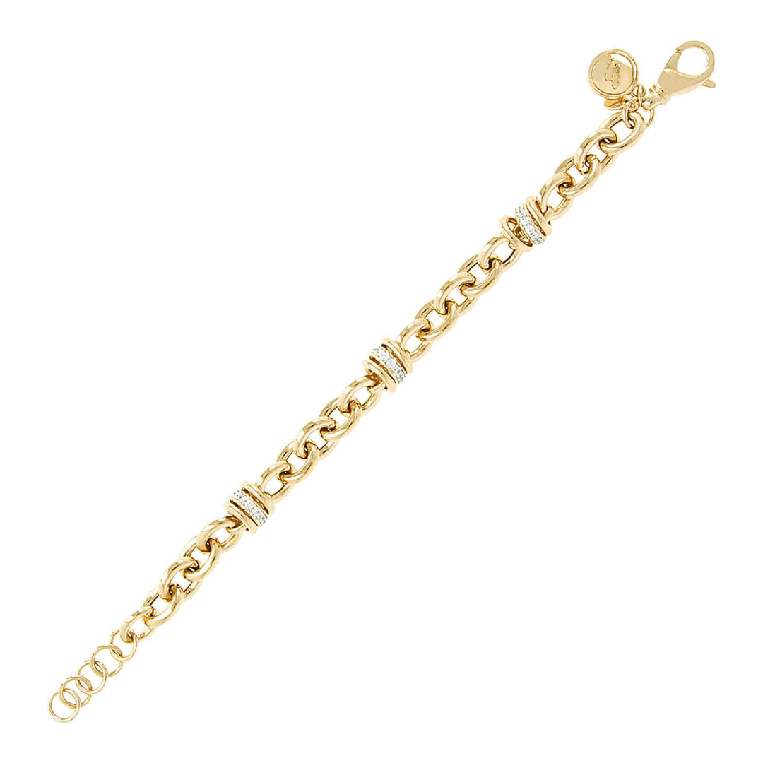 Bronzallure Golden Alternating Links Victoria Bracelet WSBZ00519Y.WY