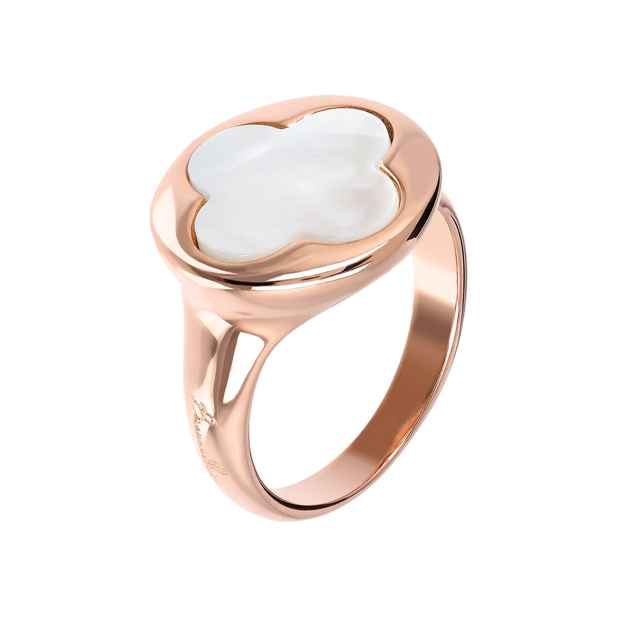 Bronzallure Alba Four-Leaf Clover Ring White Mother of Pearl WSBZ00917.WM