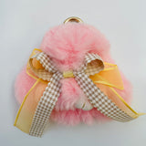 7-Degrees Accessories Plush Bunny with Ribbon Keyring and Bag Charm - 7CKRBNRB