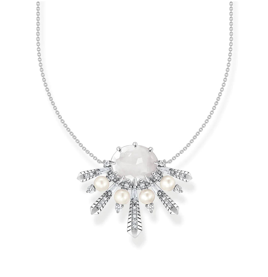 Thomas Sabo Necklace Milky Quartz with Winter Sun Rays Silver TKE2165