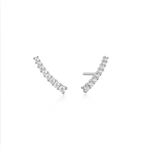 Ania Haie Silver Glam Crawler Stud Earrings E037-03H