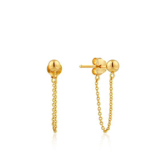 Ania Haie Modern Minimalism Modern Chain Stud Earrings Gold E002-06G