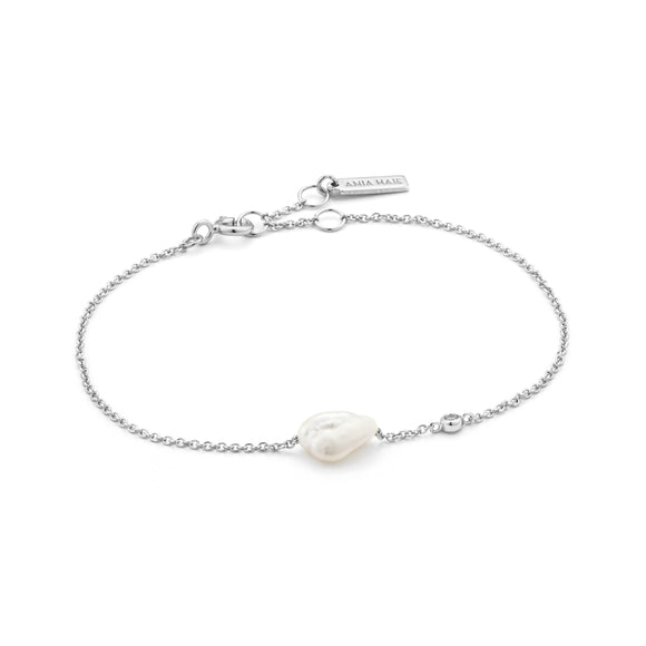 Ania Haie Pearl of Wisdom Pearl Bracelet Silver B019-01H