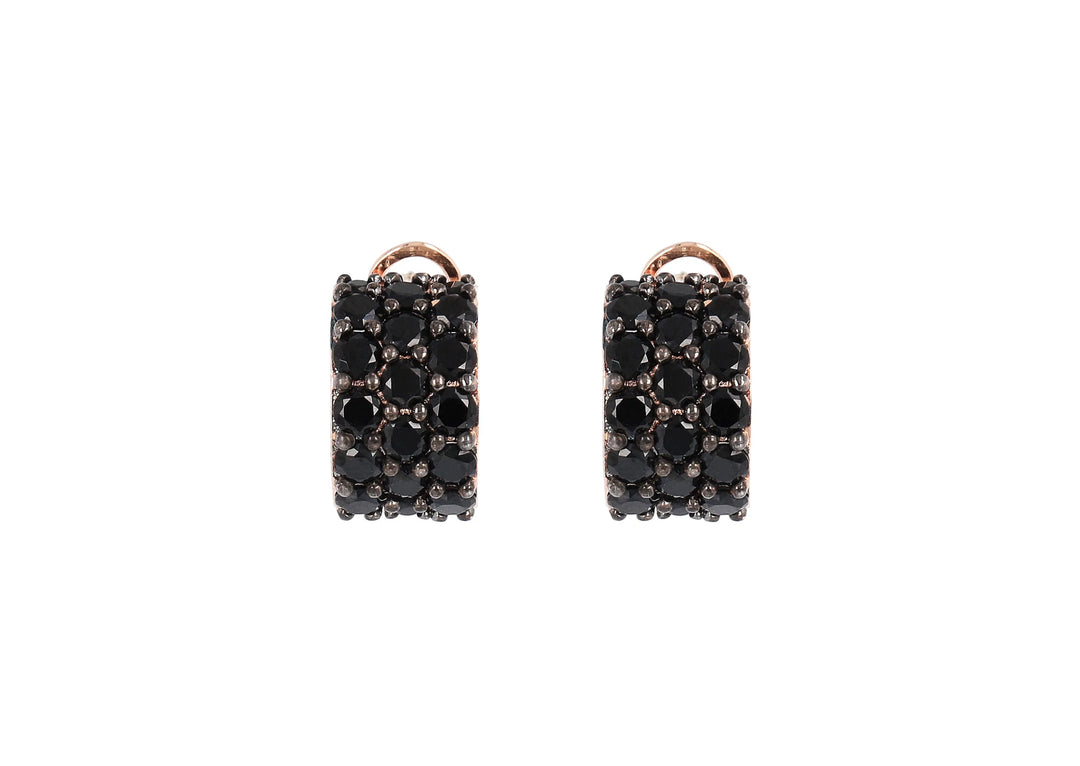 Bronzallure Altissima Three Band Earrings Black Spinel WSBZ01962.BS