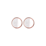 Bronzallure Alba Stone Small Disc Lobe Earrings White Mother of Pearl WSBZ00985.WM