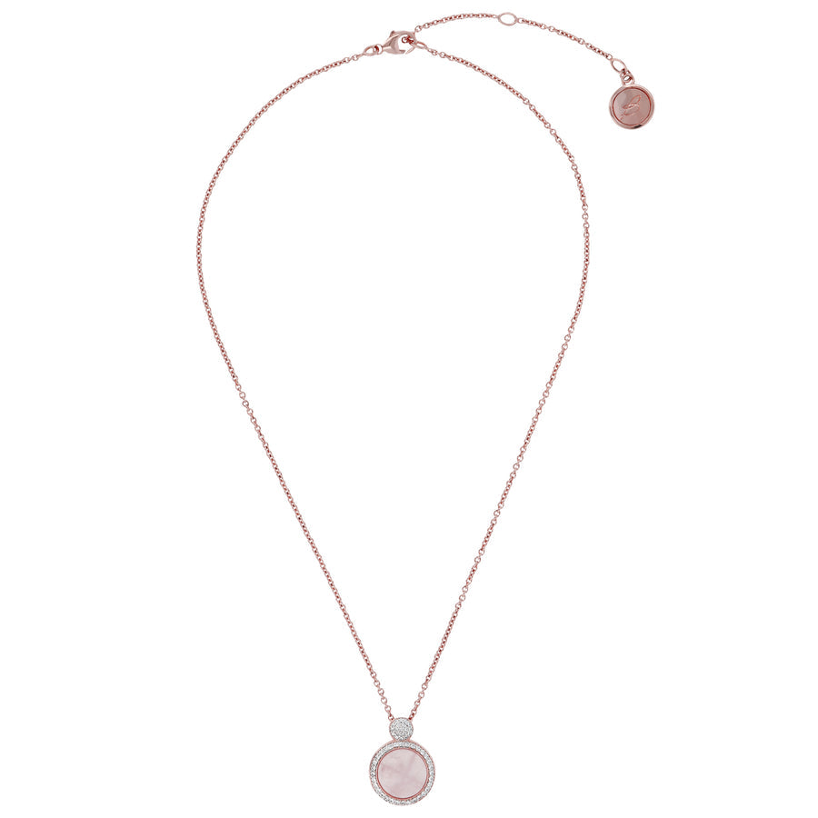 Bronzallure Preziosa Milanese Necklace With Natural Rose Quartz Stones WSBZ00815.R