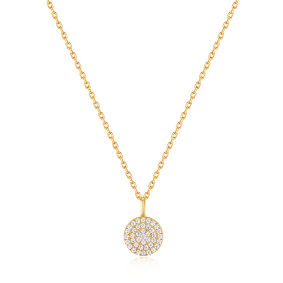 Ania Haie Gold Glam Disk Pendant 40-45cm Necklace N037-03G